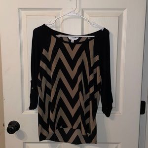Charming Charlie blouse. Color: Brown/Black. Size: Small.